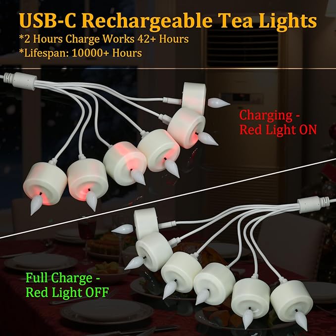 LED Tea Lights Rechargeable with Remote Control
