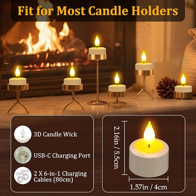 LED Tea Lights Rechargeable with Remote Control