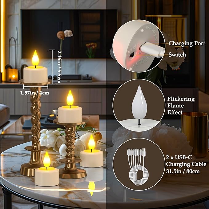 LED Tea Lights Rechargeable with Remote Control