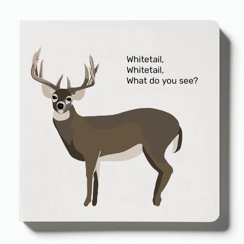 Luhaka® 📚🦌 Whitetail. Whitetail. What Do You See? — Rounded-Corner & Reinforced Children's Card for the Hunting Family