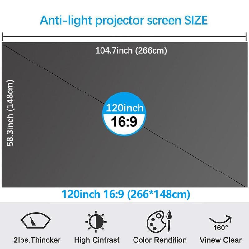Cilifer® ⚡Hot Sales 49% OFF🔥Anti-Light 4K Projector Screen (16:9)🎥✨