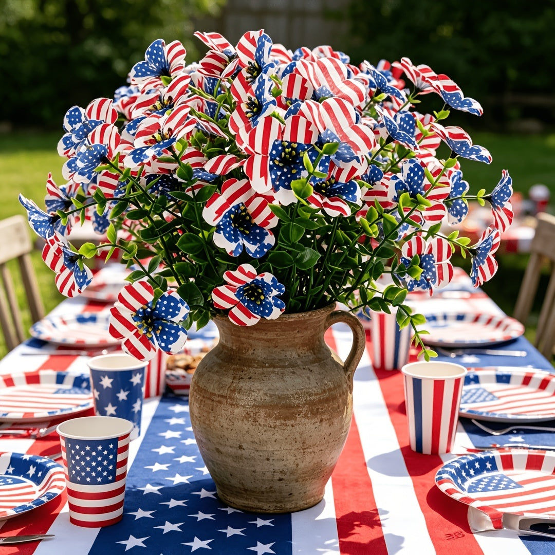 🦅4th of July Hot Sale 50% Off 🔥 Patriotic Red White Blue Artificial Flowers💐