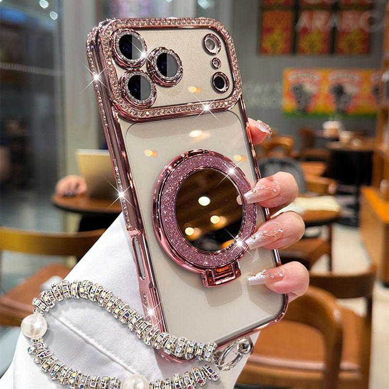 Luhaka®  ✨💎Sparkling Diamond Women's Phone Case with Mirror & Stand for iPhone 12/13/14/15/16/17 Pro Max.17Air.14/15/16 Plus💖