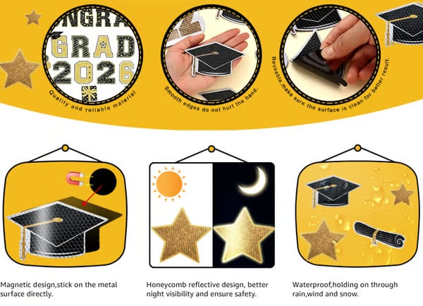 🎓 2026 Grad Car Magnets 🧲 – 30-Piece Set for Celebration Decor (Cars. Fridges & More) 🎁Buy 2 Free Shipping