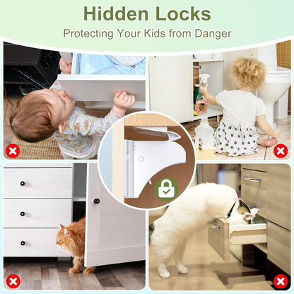 Luhaka® 🔒Magnetic Cabinet Locks – Childproof. No-Drill Installation