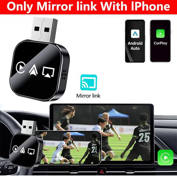 Luhaka® 2026 Upgrade 3 in 1 Screen Mirror iOS Phone. wired to wireless Carplay Luhaka® adapter