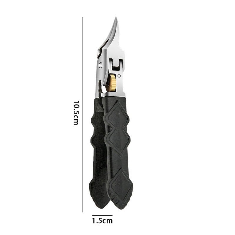 Cilifer® Black Anti-Slip Grip Gear Lock Nail Clipper Set with Ultra-Sharp Tips for Precise Access to Nail Grooves