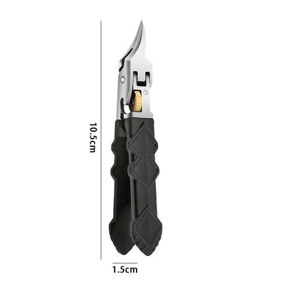 Cilifer® Black Anti-Slip Grip Gear Lock Nail Clipper Set with Ultra-Sharp Tips for Precise Access to Nail Grooves
