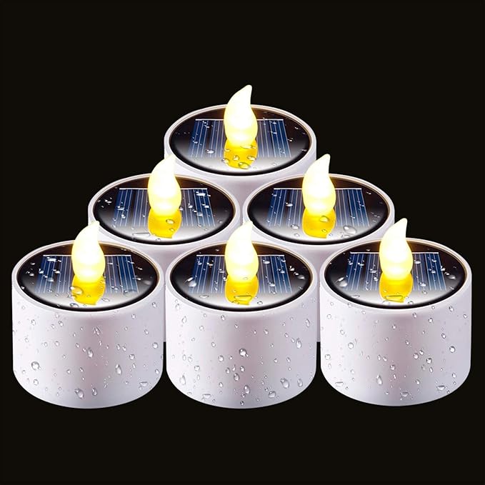 Solar Candles Outdoor Waterproof 5.1D x 5.1W x 5.8H centimetres Tea Light