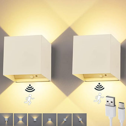 2 Pack 6 W LED Battery Operated Wall Light