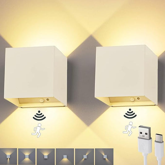 2 Pack 6 W LED Battery Operated Wall Light