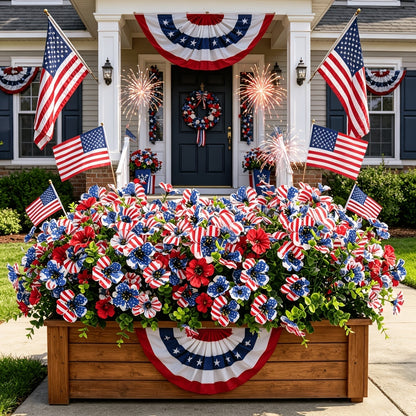 🦅4th of July Hot Sale 50% Off 🔥 Patriotic Red White Blue Artificial Flowers💐
