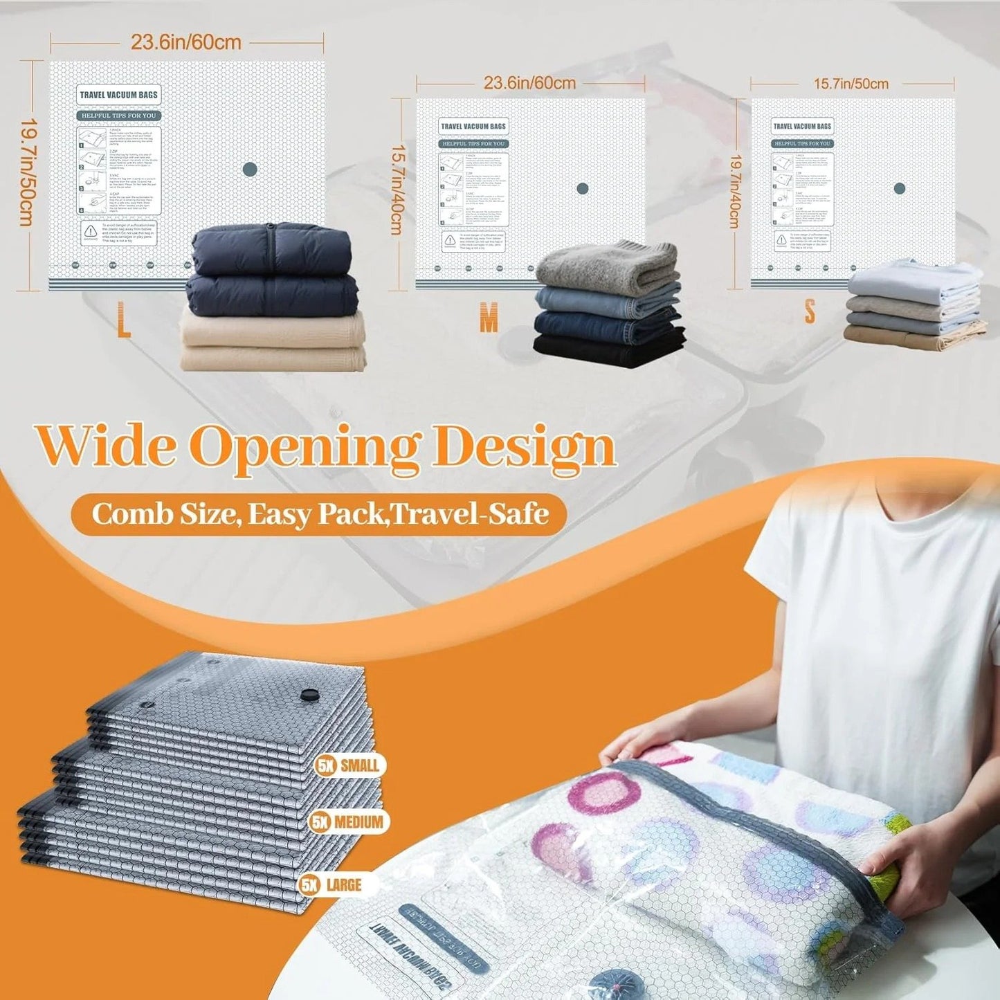 Luhaka® 9-Piece Rechargeable Vacuum Compression Bag Set