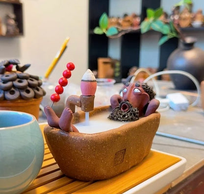 Cilifer® Handmade Bath Guy Ceramic Incense Holder