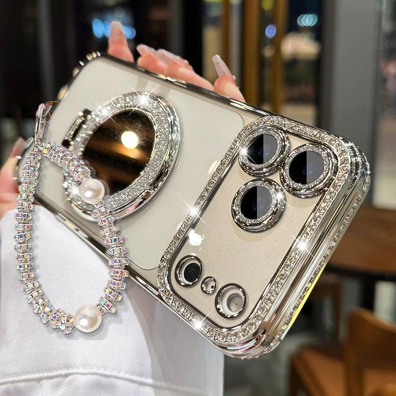 Luhaka®  ✨💎Sparkling Diamond Women's Phone Case with Mirror & Stand for iPhone 12/13/14/15/16/17 Pro Max.17Air.14/15/16 Plus💖
