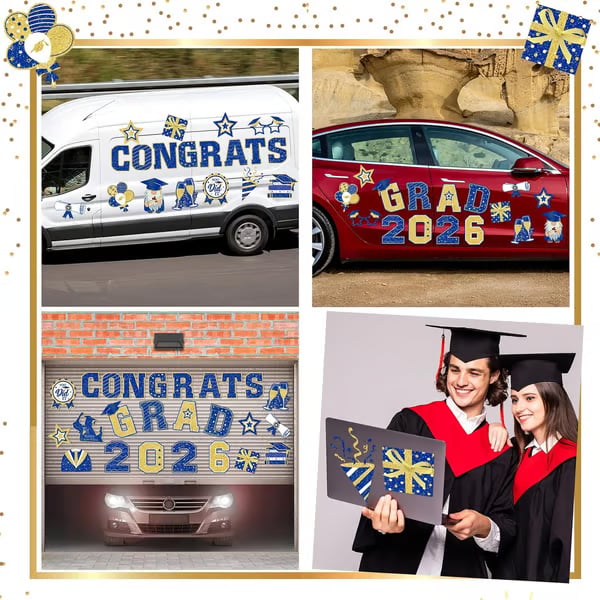 🎓 2026 Grad Car Magnets 🧲 – 30-Piece Set for Celebration Decor (Cars. Fridges & More) 🎁Buy 2 Free Shipping