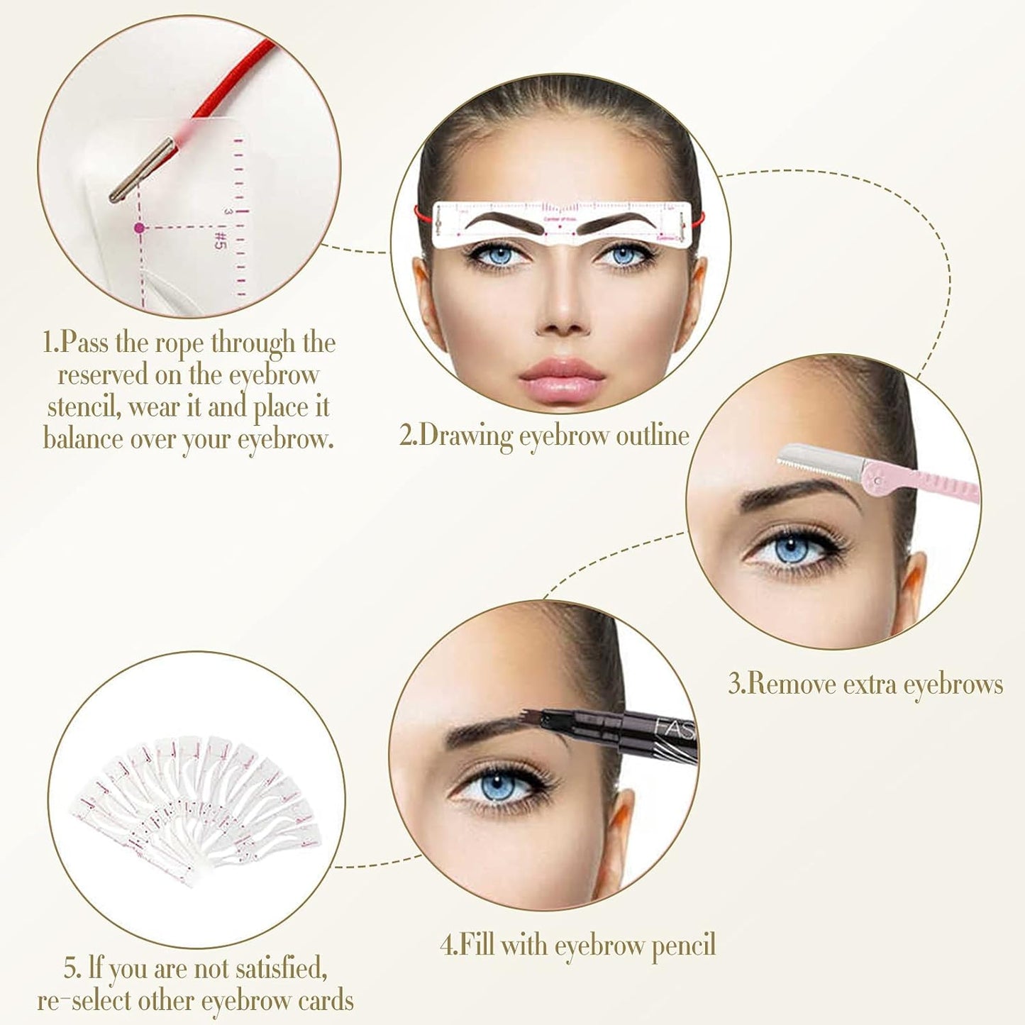 Luhaka®  🔥✨Reusable Eyebrow Stencil Shaper Kit (14-pack)