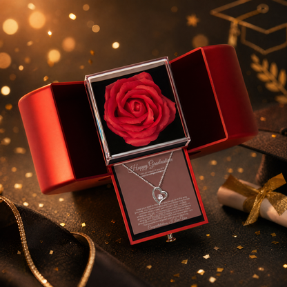 Happy Graduation. I am proud of you more than you will ever know - Red Heart Rose Box