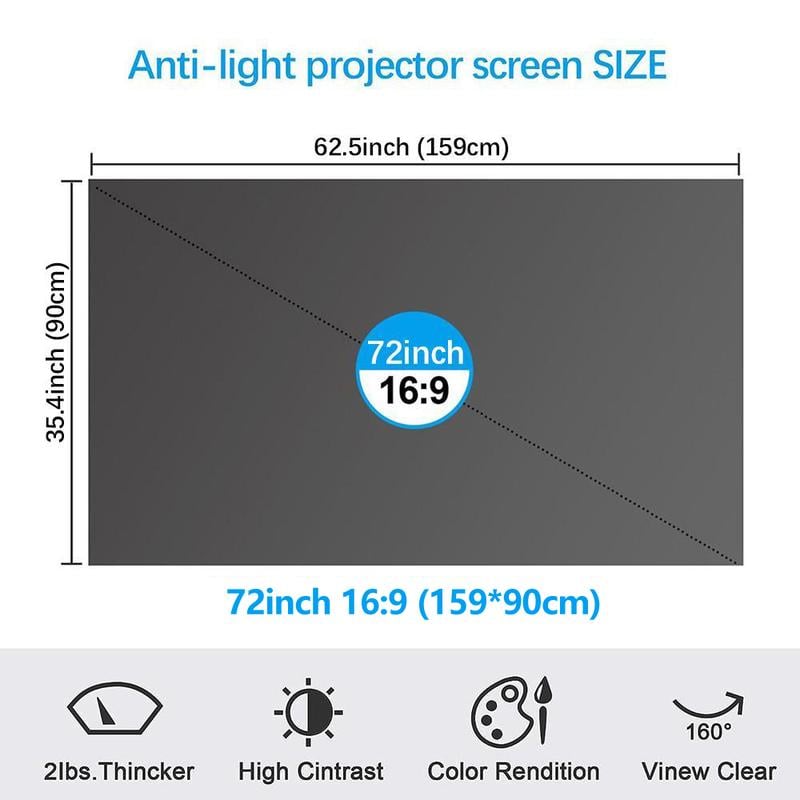 Cilifer® ⚡Hot Sales 49% OFF🔥Anti-Light 4K Projector Screen (16:9)🎥✨