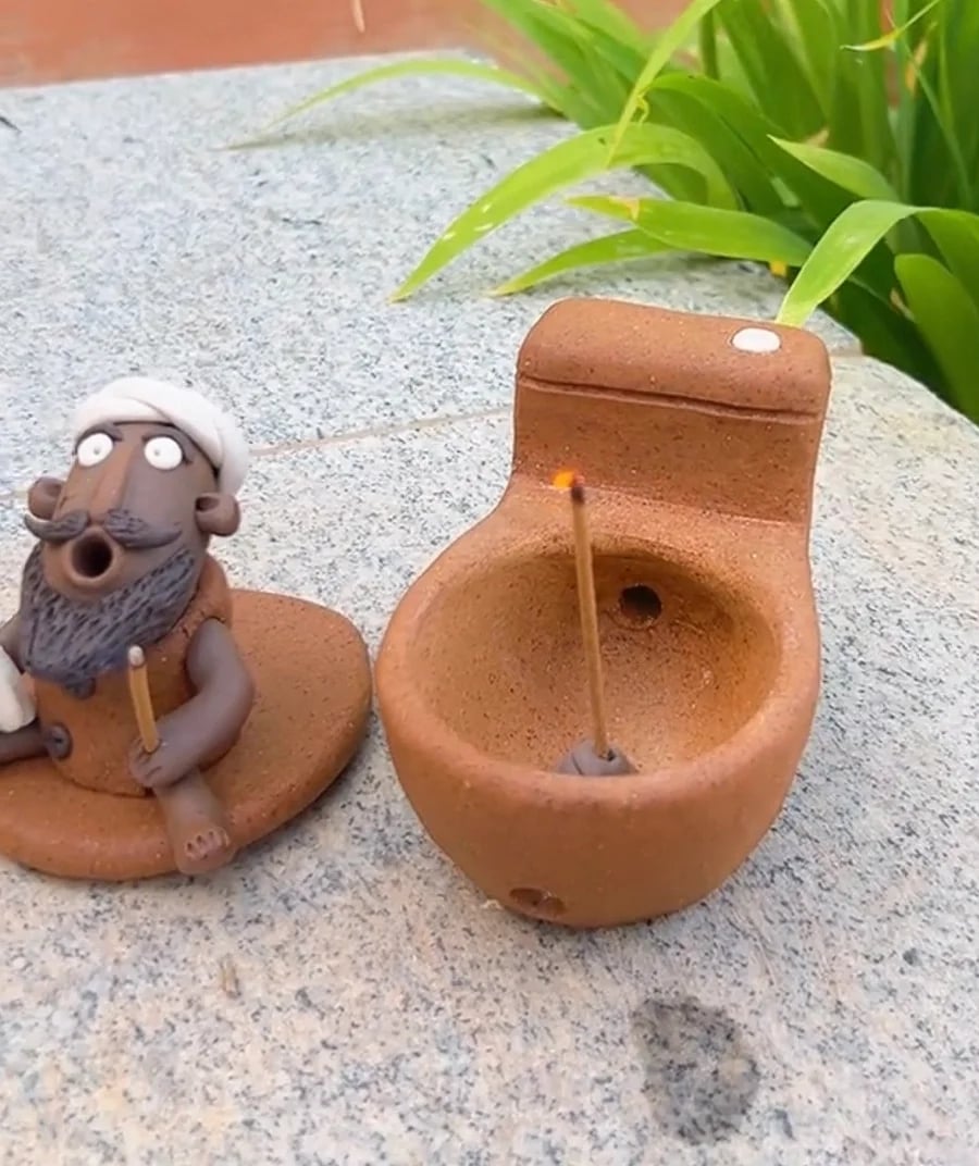 Cilifer® Handmade Bath Guy Ceramic Incense Holder
