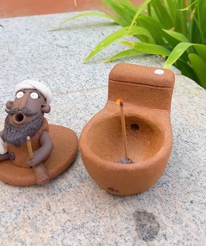 Cilifer® Handmade Bath Guy Ceramic Incense Holder
