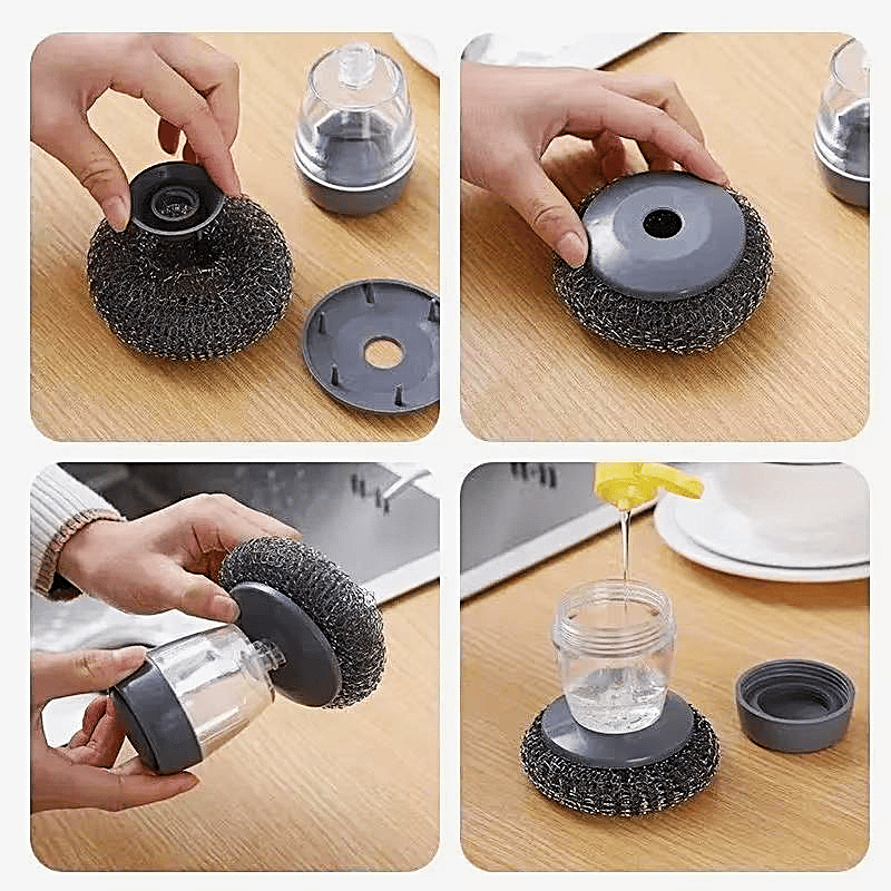 Luhaka® 🧽 Comfort Grip Soap Dispensing Kitchen Scrub