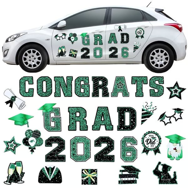 🎓 2026 Grad Car Magnets 🧲 – 30-Piece Set for Celebration Decor (Cars. Fridges & More) 🎁Buy 2 Free Shipping