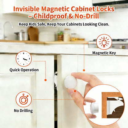 Luhaka® 🔒Magnetic Cabinet Locks – Childproof. No-Drill Installation