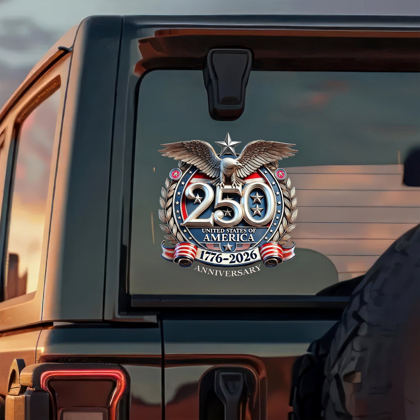 Cilifer®USA Eagles 250th Anniversary Semiquincentennial 1776-2026 Car Window Decal Sticker