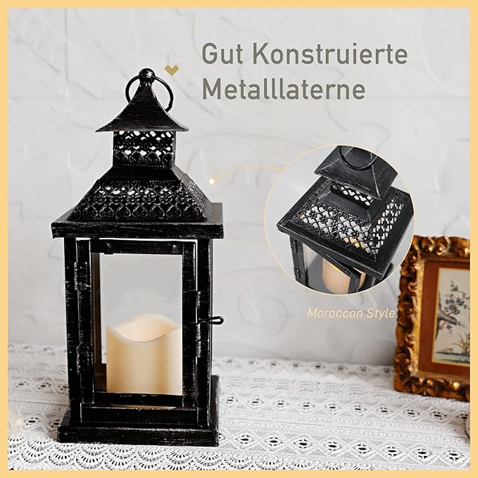 Lantern Made of Metal and Glass for Indoor
