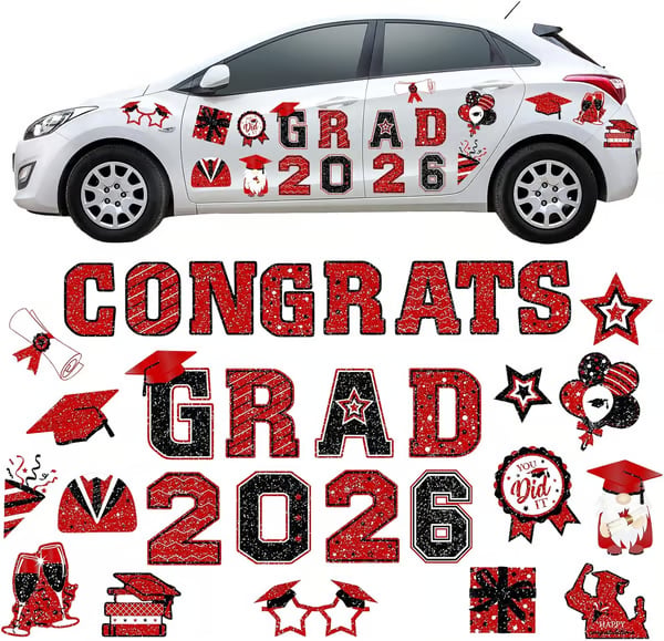 🎓 2026 Grad Car Magnets 🧲 – 30-Piece Set for Celebration Decor (Cars. Fridges & More) 🎁Buy 2 Free Shipping