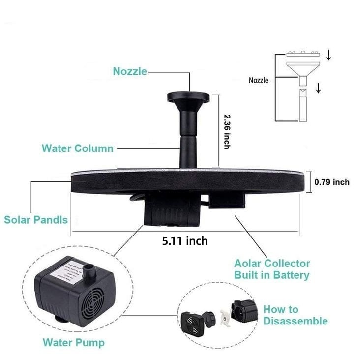 2026 New Upgraded Solar Powered Fountain for Outdoor