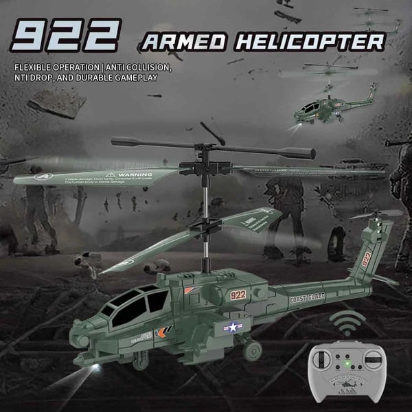 Luhaka®  3.5 Channel Military RC Helicopters with LED Light. Altitude Hold. One Key Take Off/Landing