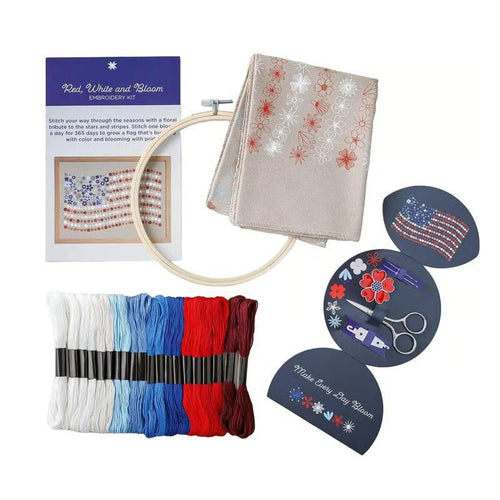 Luhaka® 🔥Last Day 49% OFF - 🎨🧵Red. White & Bloom Embroidery Kit✨