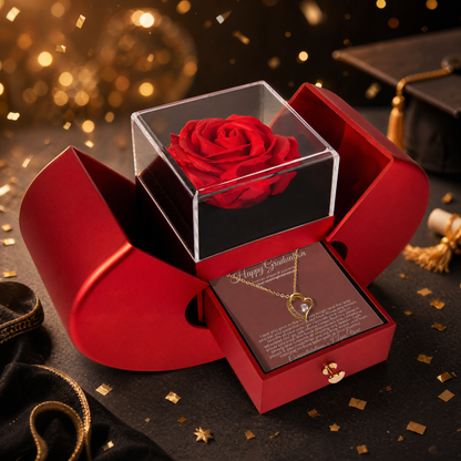 Happy Graduation. I am proud of you more than you will ever know - Red Heart Rose Box