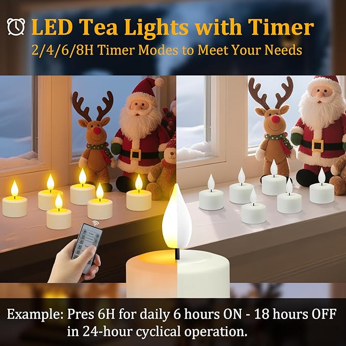 LED Tea Lights Rechargeable with Remote Control