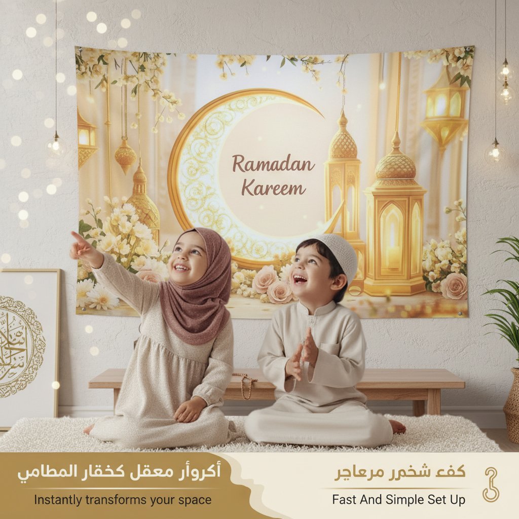 Luhaka® Large Ramadan Kareem Eid Wall Cloth Decor