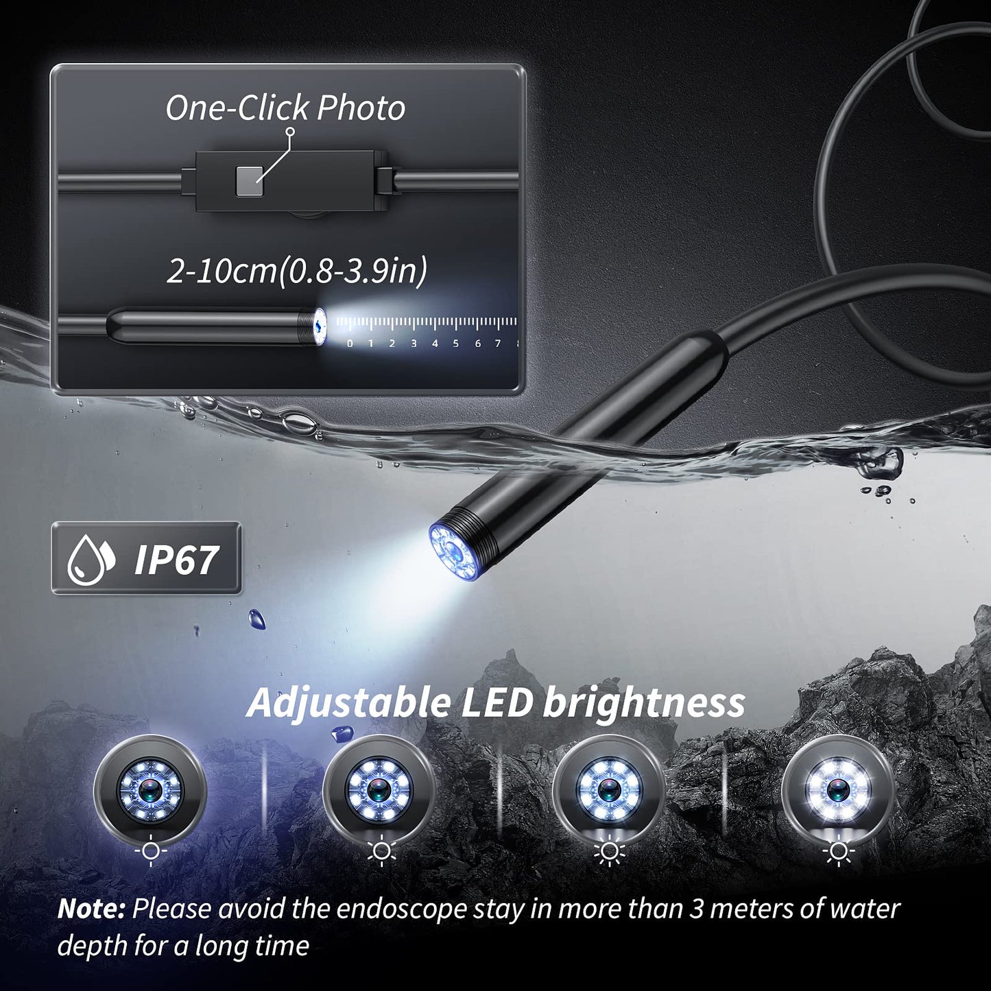Luhaka® 🔎 Plug-and-Play Endoscope Camera – Compatible with Android & iPhone & ipad for Direct Connection