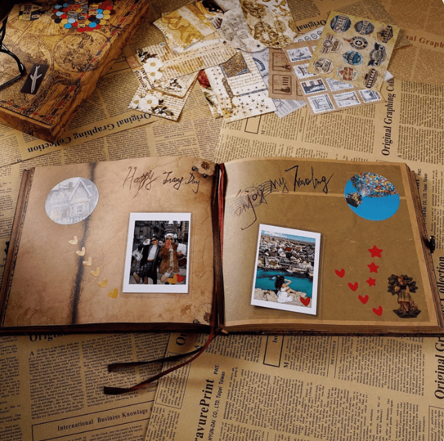 Luhaka® 📅Hardcover & Durability Line-📚 Our Adventure Book Scrapbook -❤️Retro Style Letter Cover. Perfect for Travel & Memories