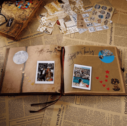 Luhaka® 📅Hardcover & Durability Line-📚 Our Adventure Book Scrapbook -❤️Retro Style Letter Cover. Perfect for Travel & Memories
