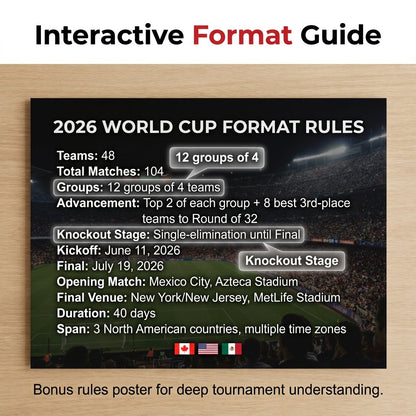 ⚽🏆 Ultimate 2026 Soccer Fan Wall Chart Kit – Group Stage & Knockout Posters (23.6 x 35.4). Marker Pen & Mounting Strips Included 🎁