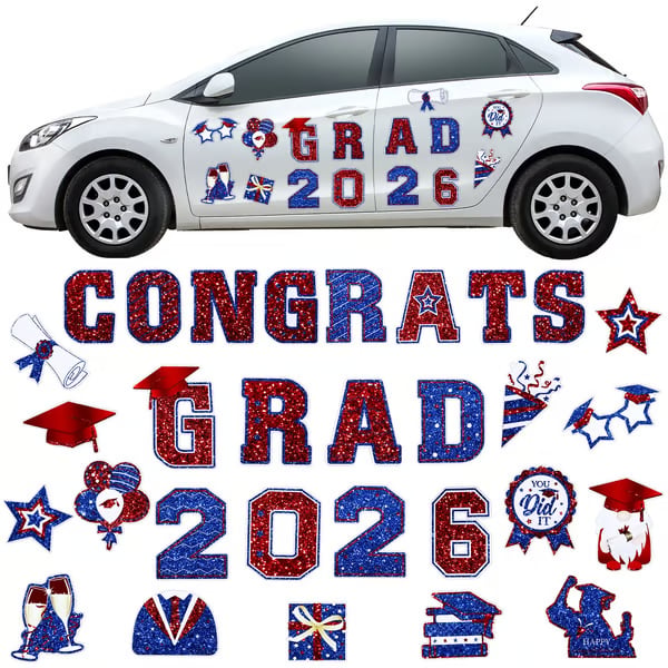 🎓 2026 Grad Car Magnets 🧲 – 30-Piece Set for Celebration Decor (Cars. Fridges & More) 🎁Buy 2 Free Shipping