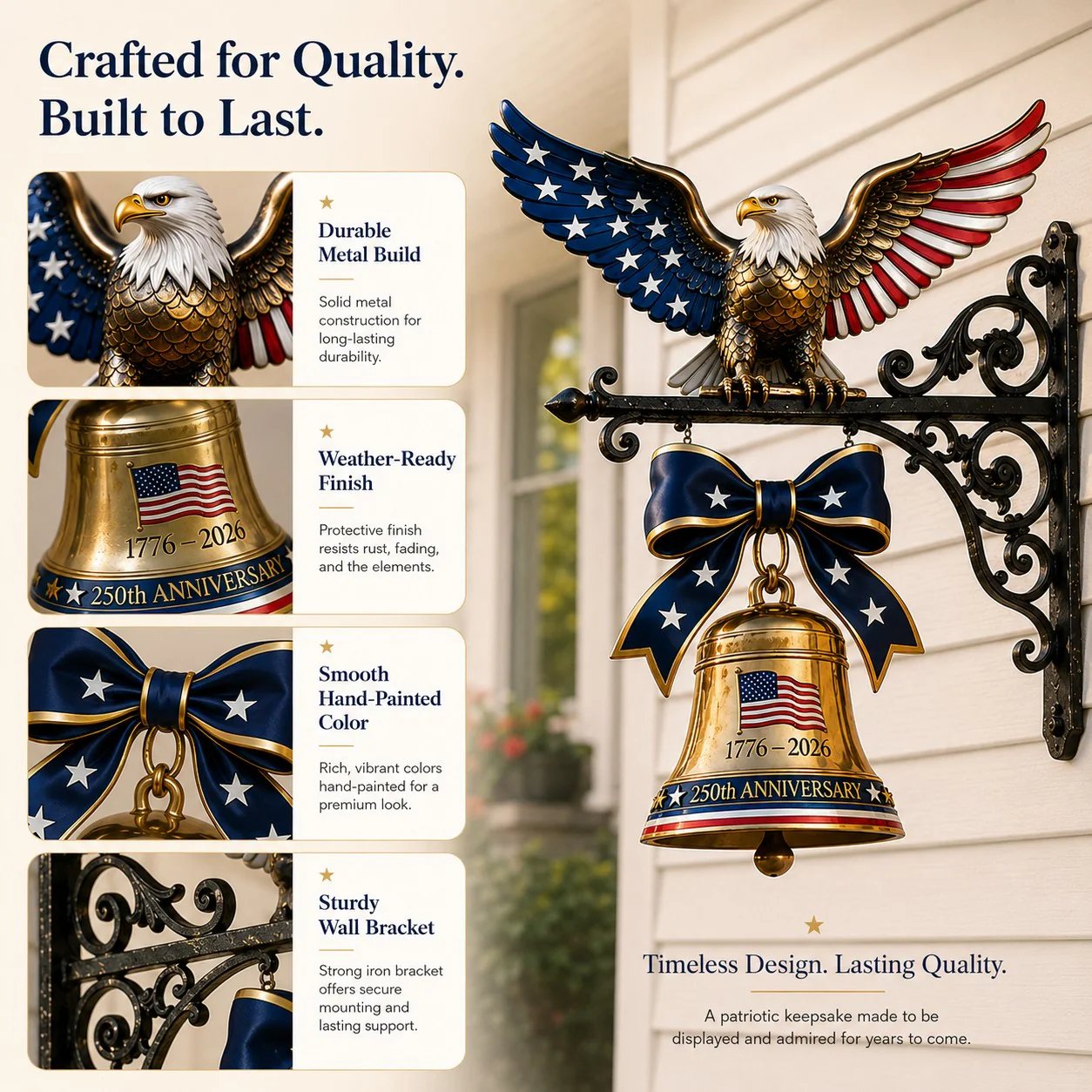 🇺🇸 Ring in the Semiquincentennial: 1776-2026 Spirit of Liberty Eagle Bell