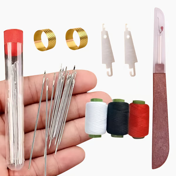 Luhaka® 🧵34PCS Big Eye Steel Needles Set ✨Long & Thin Handmade Quilting & Sewing Needles Kit for DIY Sewing Projects