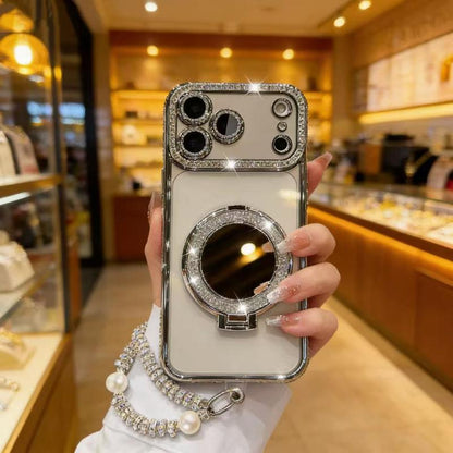 Luhaka®  ✨💎Sparkling Diamond Women's Phone Case with Mirror & Stand for iPhone 12/13/14/15/16/17 Pro Max.17Air.14/15/16 Plus💖