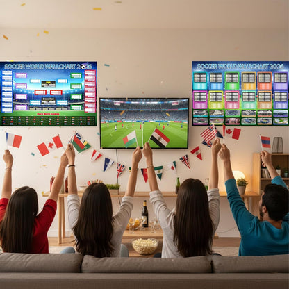 ⚽🏆 Ultimate 2026 Soccer Fan Wall Chart Kit – Group Stage & Knockout Posters (23.6 x 35.4). Marker Pen & Mounting Strips Included 🎁