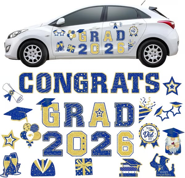 🎓 2026 Grad Car Magnets 🧲 – 30-Piece Set for Celebration Decor (Cars. Fridges & More) 🎁Buy 2 Free Shipping