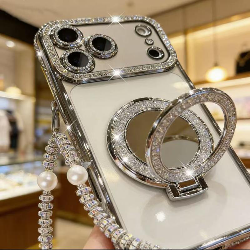 Luhaka®  ✨💎Sparkling Diamond Women's Phone Case with Mirror & Stand for iPhone 12/13/14/15/16/17 Pro Max.17Air.14/15/16 Plus💖