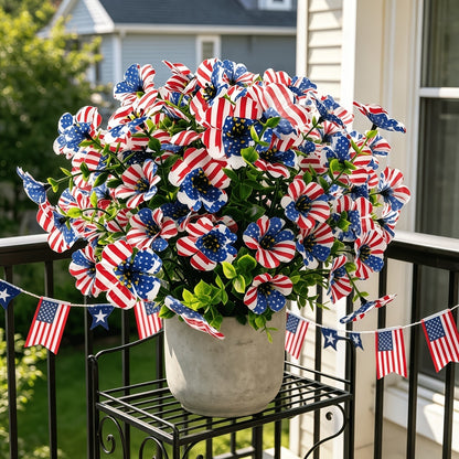 🦅4th of July Hot Sale 50% Off 🔥 Patriotic Red White Blue Artificial Flowers💐