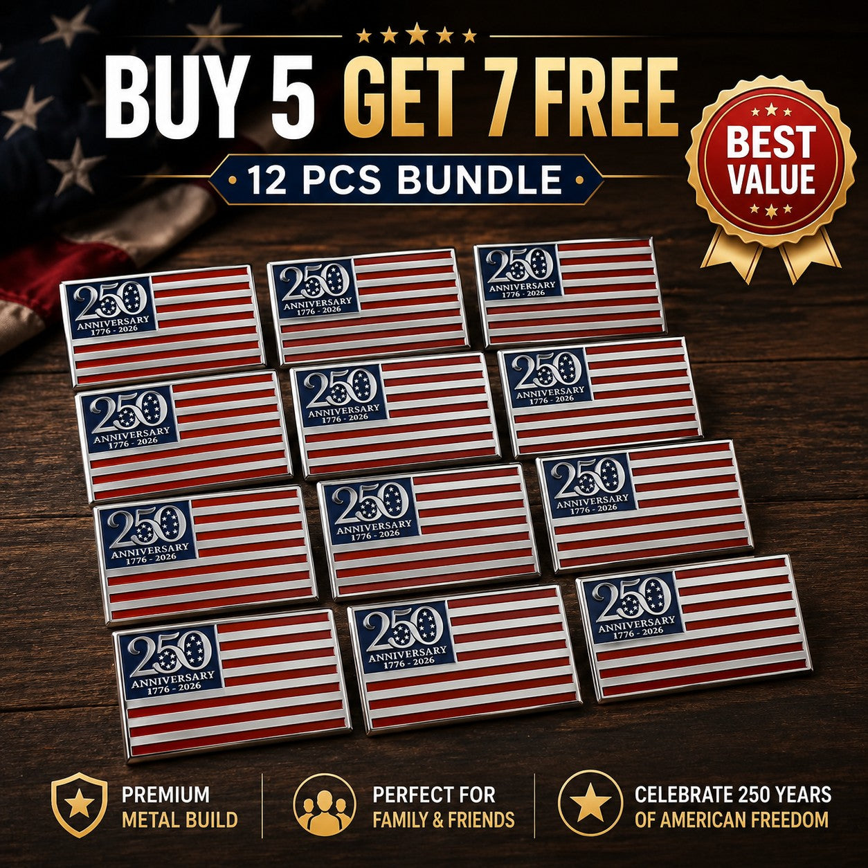 【FREE SHIPPING】 BUY 5 GET 7 FREE – 12 Emblems